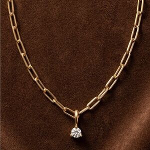 Gold vermeil Oak and Luna lab diamond necklace